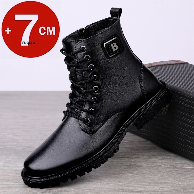 Men'S Shoes For Suits - Botas con elevador de cuero genuino