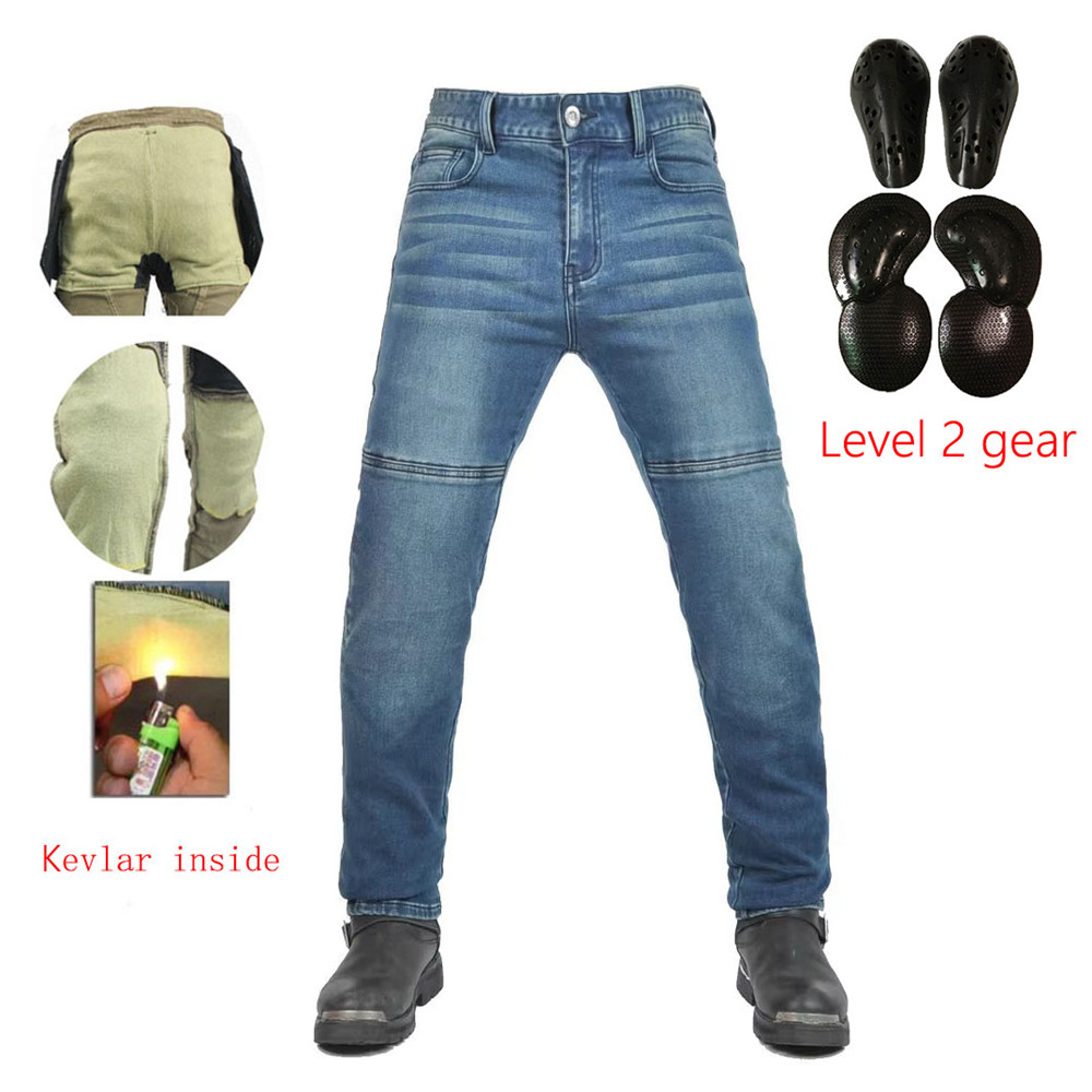 Men'S Shoes With Jeans - Pantalones vaqueros para motociclismo, equipo de