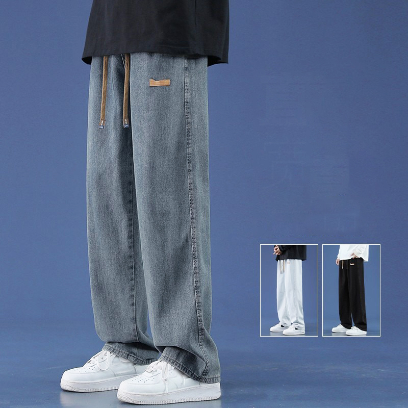 Men'S Shoes With Jeans - Pantalones vaqueros holgados finos para hombre,