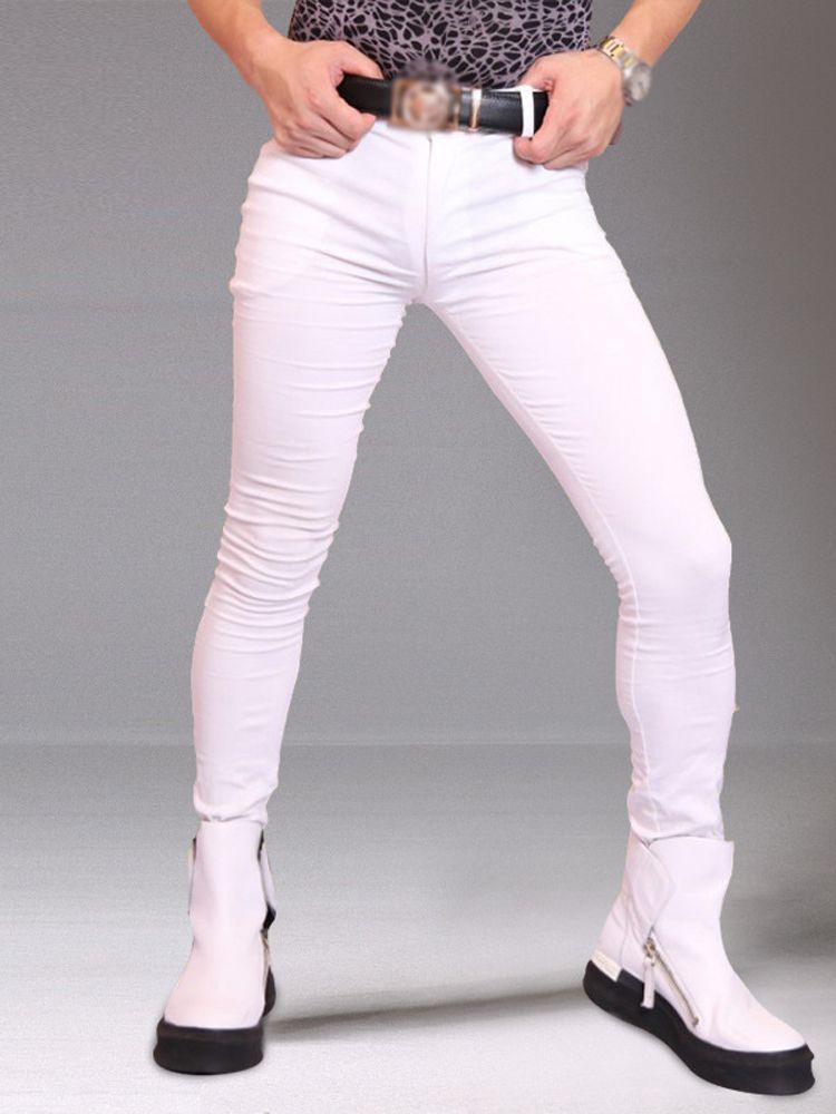 Men'S Shoes With Jeans - Pantalones vaqueros elásticos para hombre, mallas