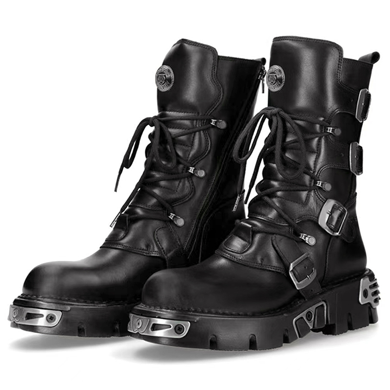 Botas altas de moto góticas pu - Men'S Shoes Dq reseña y precio