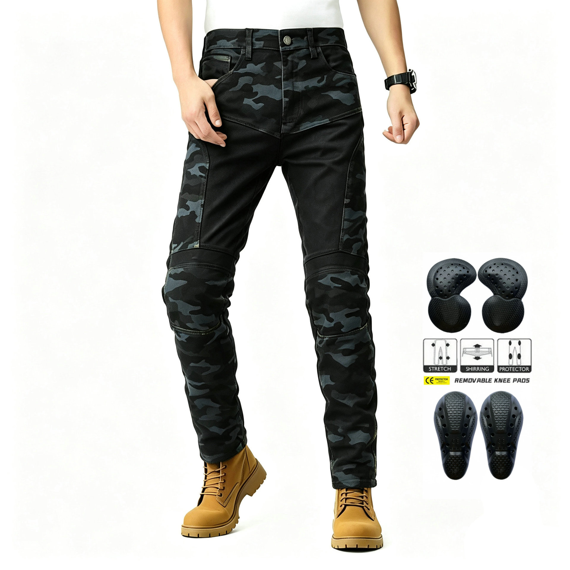 Pantalones vaqueros de moto pa - Men'S Shoes With Jeans reseña y precio