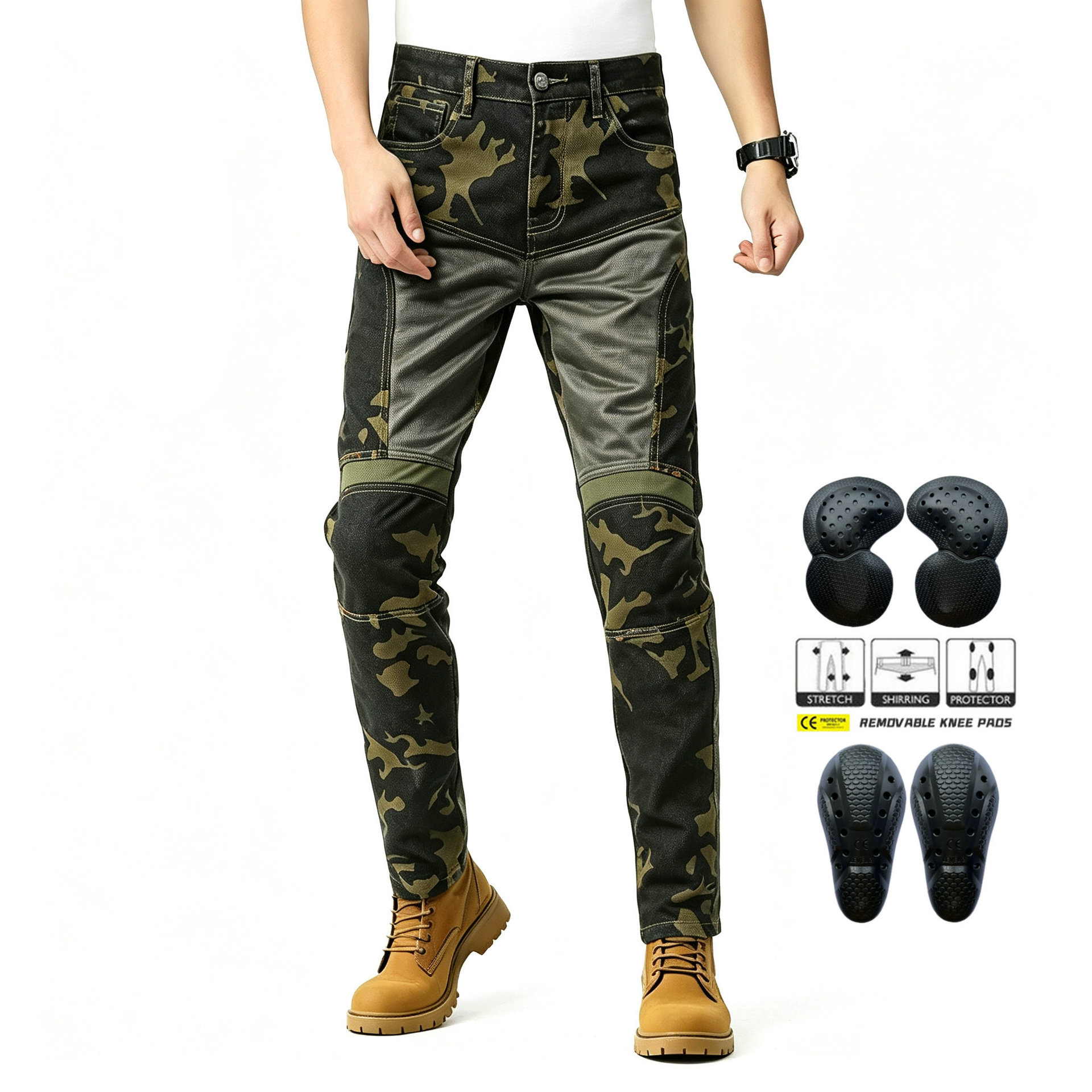 Pantalones vaqueros de moto pa - Men'S Shoes With Jeans reseña y precio