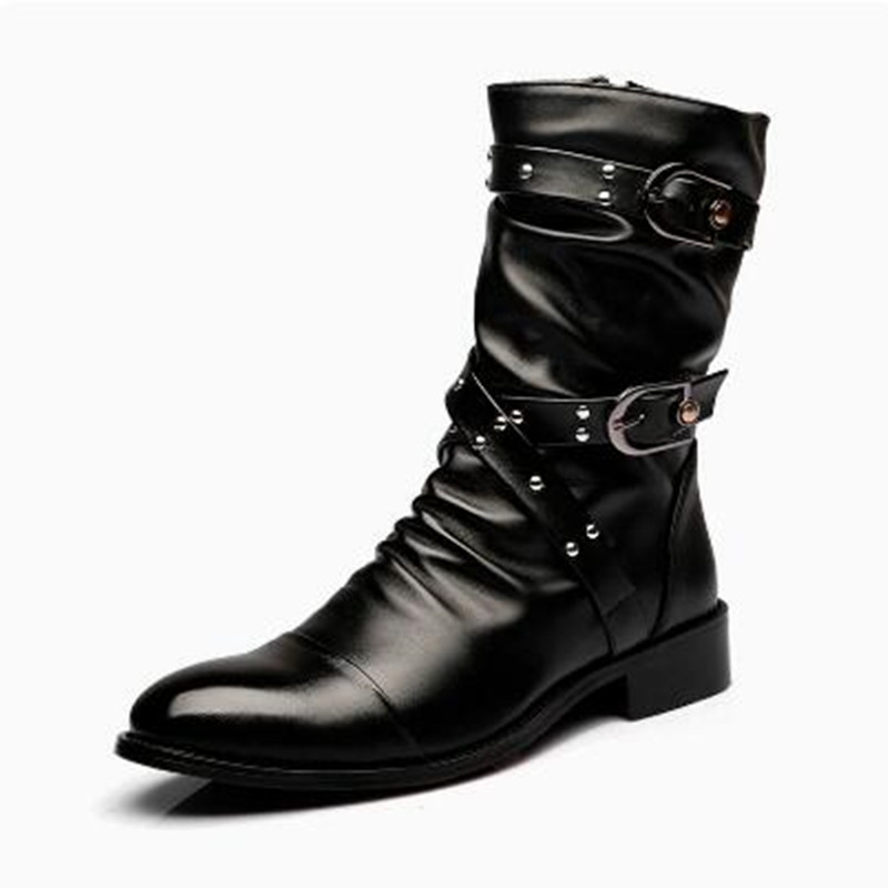 Botas de Media Caña de Cuero p - Men Shoes Size 46 reseña y precio